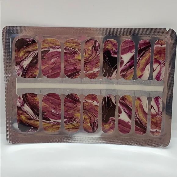 NIB Red & Orange Marble Nail Wraps - Picture 2 of 3